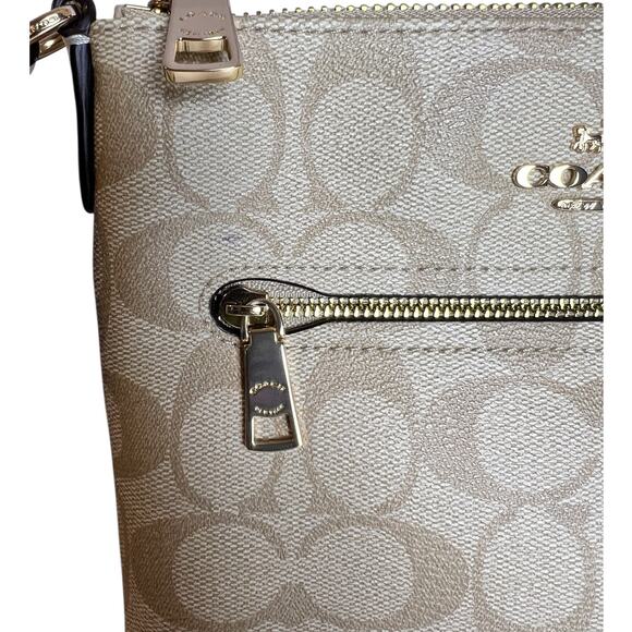 Coach File Mini Rowan Crossbody Bag Signature Canvas Khaki Chalk C2498 - Picture 4 of 12